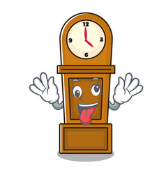 Crazy Grandfather Clock Mascot Cartoon