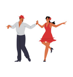 People Dancing Salsa Or Bachata Dance Flat