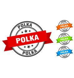 Polka Stamp Round Band Sign Set Label