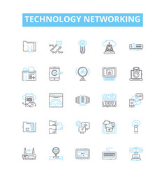 Technology Networking Line Icons Set