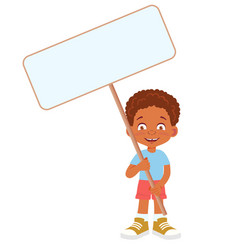 African Boy Holding Banner