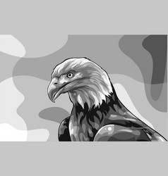 Black And White Colorful Eagle Popart