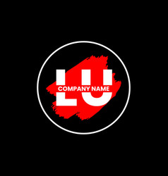 Lu Letter Simple Brush Monogram Logo Linked