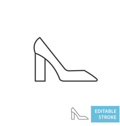 Women Heeled Shoe Thin Line Icon Shape