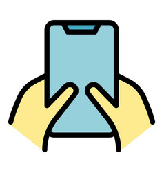 Gesture Holding Phone Icon Flat