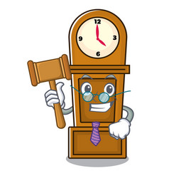 Judge Grandfather Clock Mascot Cartoon