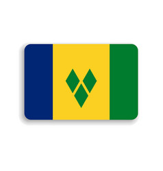 Rounded Rectangle Flag Of Saint Vincent And