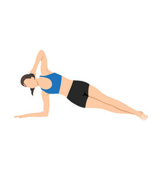 Woman Doing Side Plank With Crossed Legs Exercise