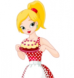 Young Woman Holding Cake