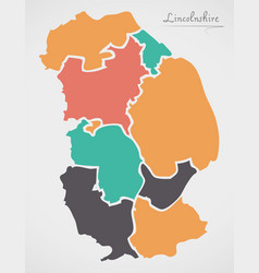 Lincolnshire England Map With States And Modern