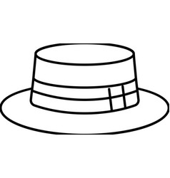 Boater Hat Cap Line Icon