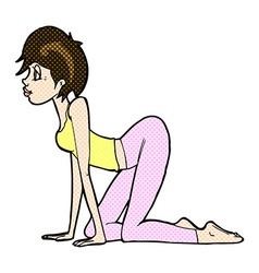 Comic Cartoon Sexy Woman On All Fours