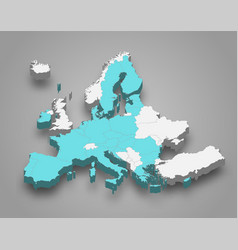 European Union Location Within Europe 3d Map