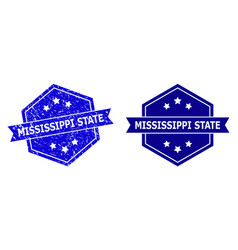 Hexagonal Mississippi State Seal With Unclean