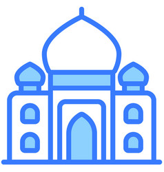 Taj Mahal Blue Outline Icon Hindu Festival Hindu