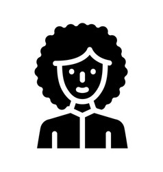 African American Woman Glyph Icon