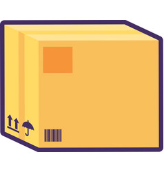 Flat Outline Cardboard Mail Box Icon