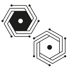 Abstract Hexagonal Circuit Geometric Tech Symbol