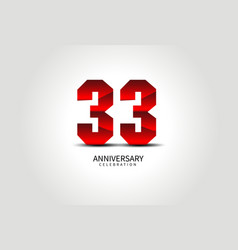 33 Year Anniversary Celebration Logo Red