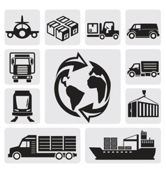 Logistic and shipping icon set Royalty Free Vector Image