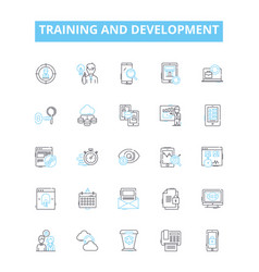 Training And Development Line Icons Set