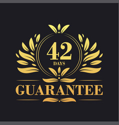 42 Days Guarantee Logo Days Guarantee Sign