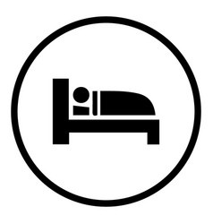 Bed Sleep Round Icon