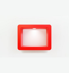 Empty Red Rounded Rectangular Shelf Or Niche