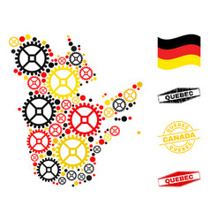 Gear Mosaic Quebec Province Map In German Flag