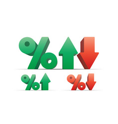 Percentage With Up And Down Arrows Isolated