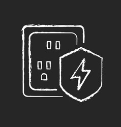 Surge Protection Chalk White Icon On Dark