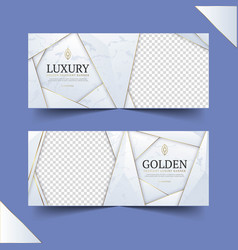 Gradient Golden Luxury Banners Set With Photo