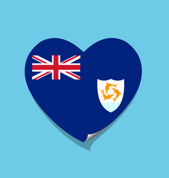 I Love Anguilla Flag Heart