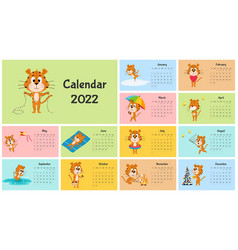 Horizontal Desktop Calendar Template 2022 Week