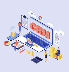 Crm Software Isometric Customer Client