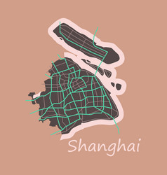 Flat Detailed Shanghai City Road Network Map