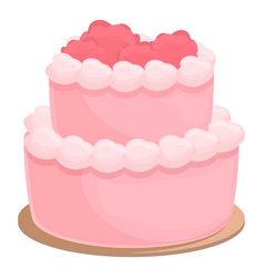 Fresh Berry Wedding Cake Icon Cartoon Pie