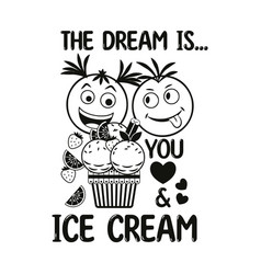 Funny Label With Ice Cream Emoji Love Couple