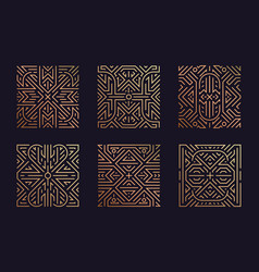 Set Of Luxury Line Geometric Templates