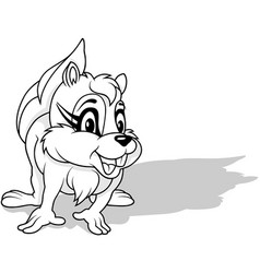 Drawing Of A Smiling Squirrel On All Four Paws