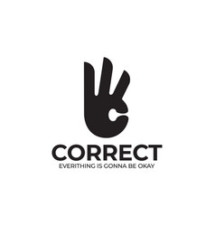 Hand Correct Gesture Logo Design