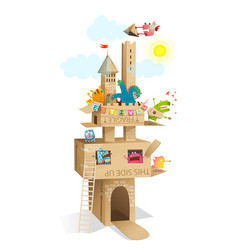 Kids Cardboard Castle Play Monsters Characters