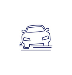 Pothole Line Icon With A Car