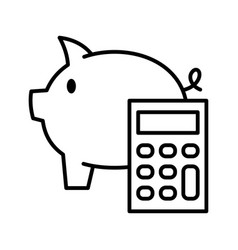 Savings Icon Piggy Bank With Calculator Investing