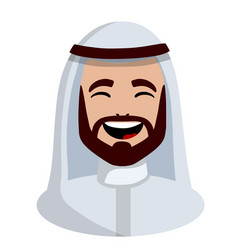 Smiling Face Of Arab Man In White National Dress