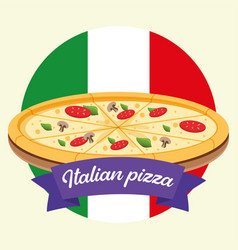 Traditional Italian Pizza On A Badge