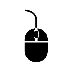 Wired Computer Mouse Silhouette Icon