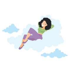 Dreamy Woman Girl On Clouds For Internet