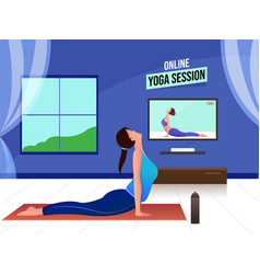 Online Yoga Session Concept With Young Woman