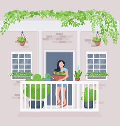 Balcony Garden Flat Color